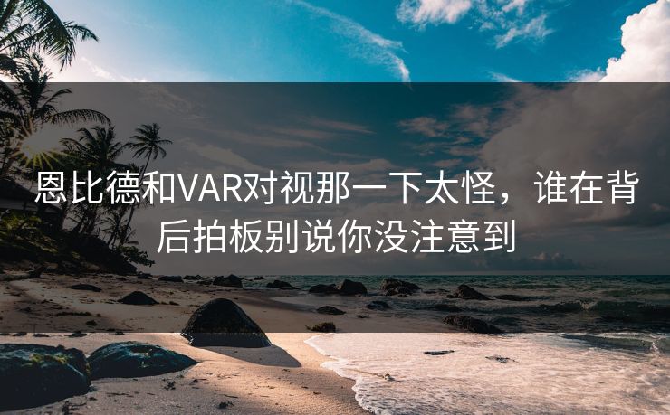 恩比德和VAR对视那一下太怪，谁在背后拍板别说你没注意到